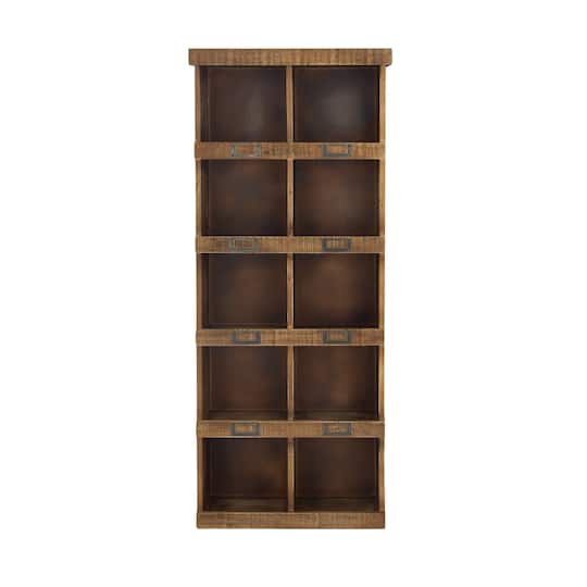 Brown Wood Rustic Wall Shelf, 42&#x22; x 18&#x22; x 7&#x22;